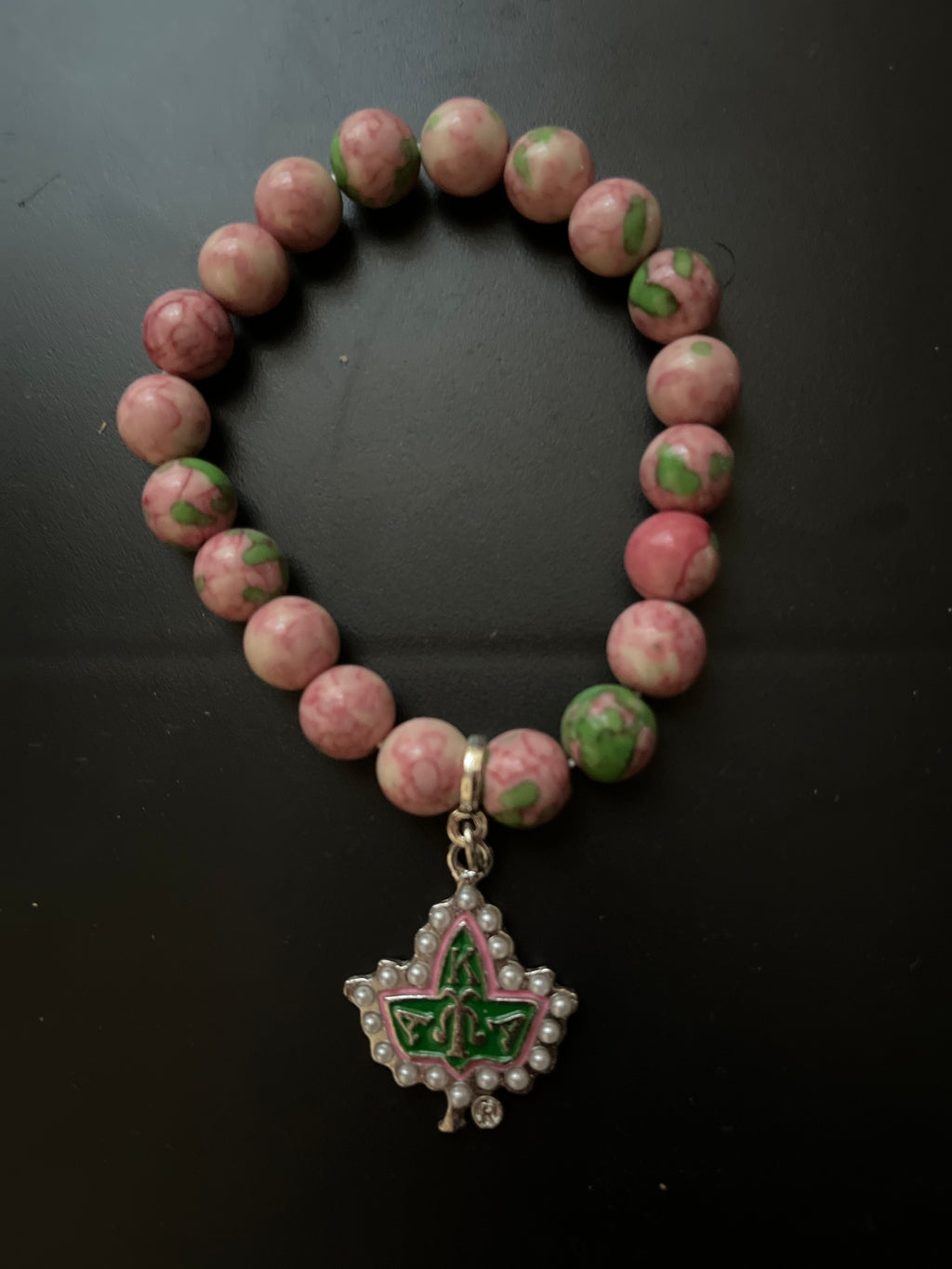 Pink and Green Ivy Bracelet