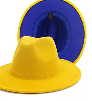 Blue and Gold Fedora Hat