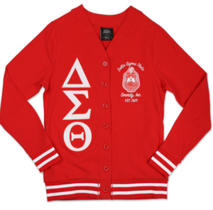 DST Letter Embroidered Cardigan