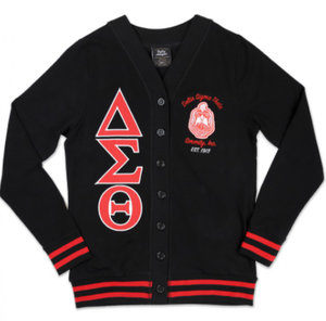 DST Letter Embroidered Cardigan